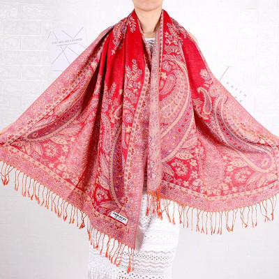 KHĂN CHOÀNG CỔ PASHMINA THỔ CẦM HOA HỒNG 04