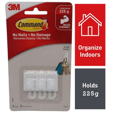 Móc dán tường vuông 300gr vỉ 3 cái Command 3M 17502