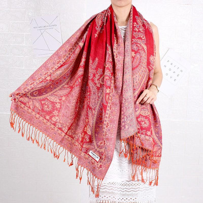 KHĂN CHOÀNG CỔ PASHMINA THỔ CẦM HOA HỒNG 08