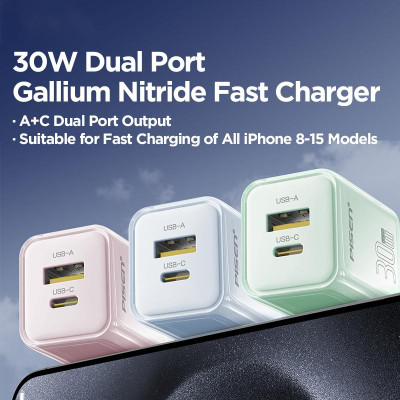 Sạc Nhanh Pisen Quick - Vivid Crystal 30W 1C1A - Màu Xanh Mint