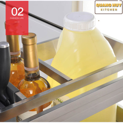 Giá dao thớt gia vị đa năng cho tủ bếp chất liệu inox hộp chính hãng Grob