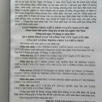 Sách Luật Phòng Cháy, Chữa Cháy Và Cứu Nạn Cứu Hộ - Quy Định Pháp Luật Về Công Tác Cứu Nạn, Cứu Hộ Của Lực Lượng Phòng Cháy Và Chữa Cháy (V2550T)