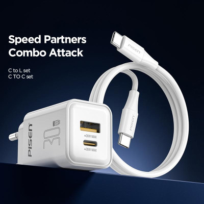 Sạc Nhanh Pisen Quick - Vivid 30W 1C1A GaN - Pisen CC1000