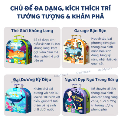 Đồ Chơi Xếp Hình cho bé Vali Khủng Long Dinosaus Age, Đồ Chơi Thông Minh