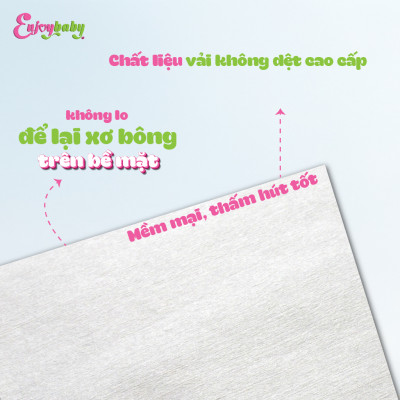 COMBO 5 Khăn ướt baby ENJOY mềm mại, dưỡng ẩm, tiện dụng, đạt chuẩn sức khỏe SGS - Gói 20/50/80 tờ