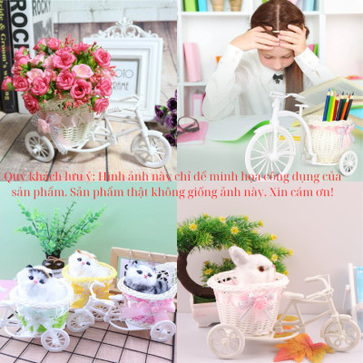 Xe Đạp Ba Bánh Đựng Hoa Trang Trí Bàn Kích thước dài 08cm cao 04cm