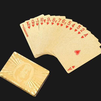 Bộ bài tây PVC mạ vàng 24k cao cấp, Bộ bài Poker mạ vàng chất liệu đàn hồi chống thấm nước - Hàng chính hãng D Danido