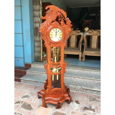 Đồng hồ cây Anh hùng tương ngộ gỗ hương đá