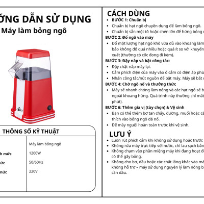 Máy làm bỏng ngô nhanh chóng, tiện lợi - Hàng chính hãng