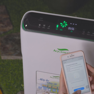 Máy lọc không khí Aquasilver hàng nhập khẩu, khử mùi, UV diệt khuẩn, tạo ion âm, kết nối điện thoại thông minh
