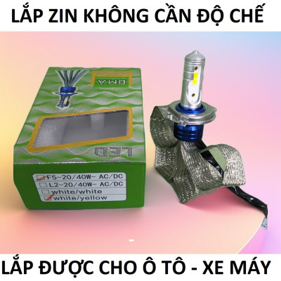 BMA F5: Đèn Pha ÔTô XeMáy Siêu Sáng với Ánh Sáng Cos Vàng và Pha Trắng - Chất Lượng Tốt từ QN LEDLIGHT
