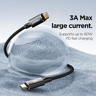 Cáp Sạc Nhanh Pisen Quick Platinum USB-C (C-C) PD 60W 1m