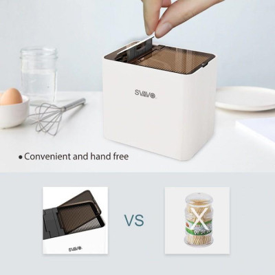 Hộp Đựng Tăm Cảm Ứng Tự Động Thông Minh SVAVO, cao cấp tặng kèm tăm kháng khuẩn và pin AA