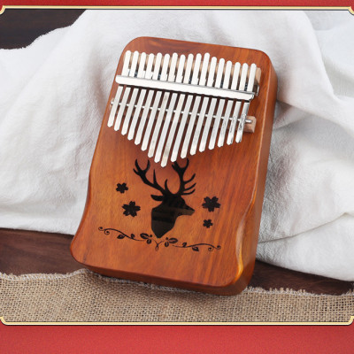 Đàn Kalimba Gỗ 17 Phím I Khắc Hình Tuần Lộc I Nhạc Cụ Gỗ Du Dương Cho Người Mới Bắt Đầu