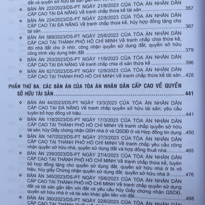 Tuyển Tập Các Bản Án Của Toà Án Nhân Dân Cấp Cao Về  Dân Sự Và Tố Tụng Dân Sự