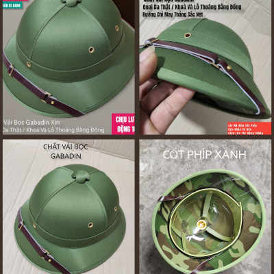Mũ Cối Tàu Siêu Bền Mũ cối ARMY K82 Chất Vải Bọc Mũ Gabadin Lòng Cốt Phíp Giàn Gi Xanh - 100kg Đứng Ngồi Lên Mũ Thoải Mái - Cách nhiệt, cách nước