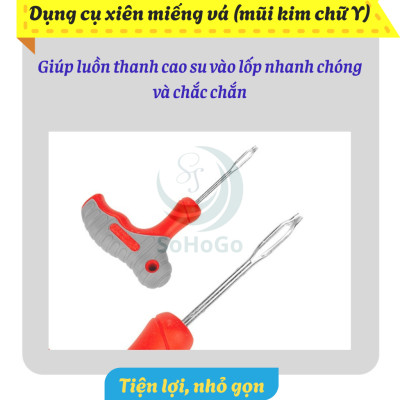 Bộ Dụng Cụ Vá Lốp Xe Ô Tô – Xe Máy Khẩn Cấp Tiện Lợi -Bộ Vá Lốp Xe Đa Năng – Có Keo + Dây Cao Su + Dụng Cụ Xuyên