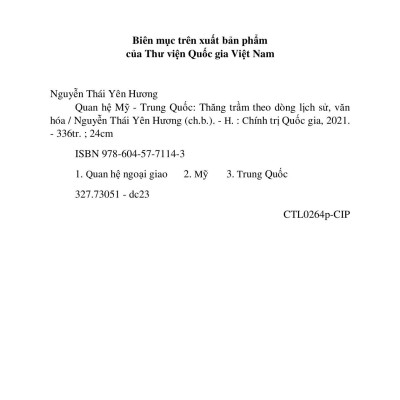 Quan Hệ Mỹ-Trung Quốc - Thăng Trầm Theo Dòng Lịch Sử, Văn Hóa