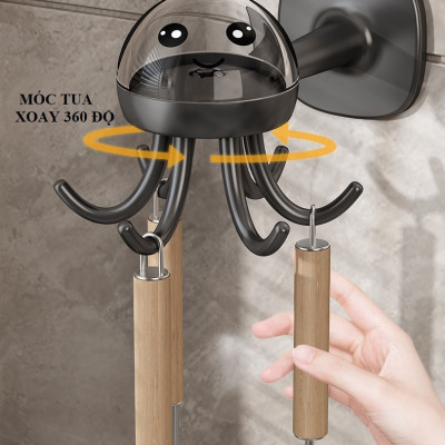 Móc treo nhà bếp hình bạch tuộc dễ thương- Giao màu ngẫu nhiên