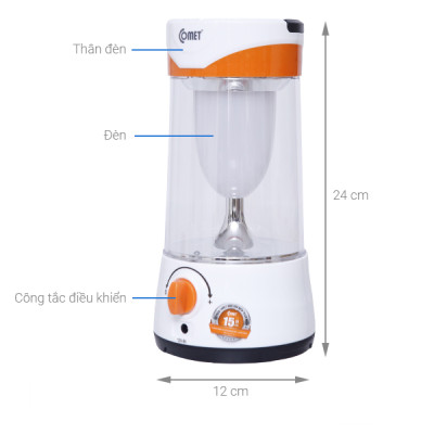 Đèn Sạc Tích Điện LED Comet CRL3103S 10W Pin 1600 mAh Năng Lượng Mặt Trời Siêu Sáng