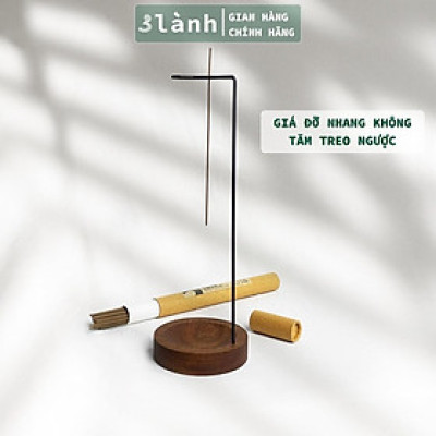 Giá Đỡ Nhang Trầm Hương Bằng Thanh Kim Loại Đế Gỗ Thông Lõm 3 Lành Trang Trí Nhà Cửa Tâm Linh Thờ Cúng Thư Giãn