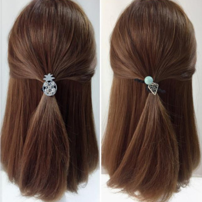 Set dây buộc tóc cao cấp xuất Nhật HD18 kiểu nơ đính trăng sao đựng trong túi lưới