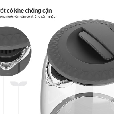 [Hàng Chính Hãng]  Ấm Siêu Tốc Thủy Tinh Sunhouse SHD1215 1.8 Lít - Bảo Hành 12 Tháng Toàn Quốc