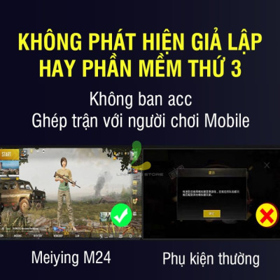 Bộ chuyển đổi chơi game Meiying M24 - Thiết bị hỗ trợ phím chuột ghìm tâm Ai kết nối điện thoại cực mướt - Hàng nhập khẩu