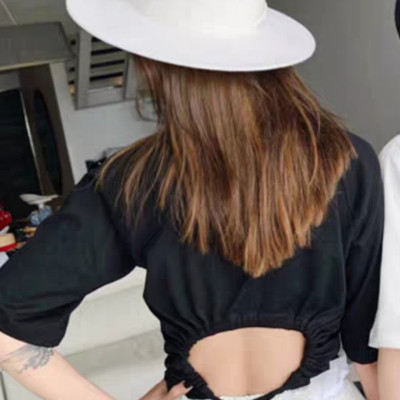 Nón cao bồi vành bằng mũ rộng vành nỉ dạ phối đai trắng thời trang Hàn Quốc dona24080801