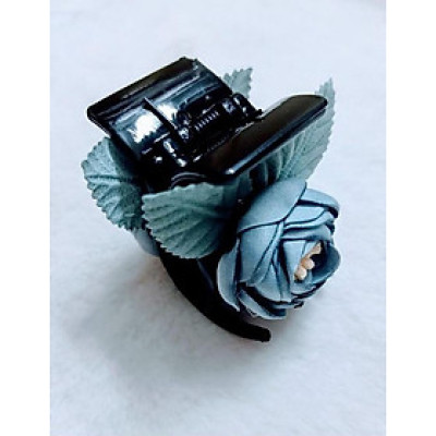 Kẹp tóc hoa hồng xanh ngọc