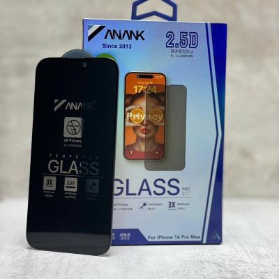 Kính cường lực chống nhìn trộm dành cho iPhone 16 Pro Max, Iphone 16 Pro , iPhone 16 , iPhone 16 Plus hiệu ANANK Privacy chống vỡ, chống xước cao cấp - Hàng chính hãng.