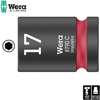 Đầu tuýp 17mm Impaktor 8790 C Impaktor socket with 1/2" drive Wera 05004574001