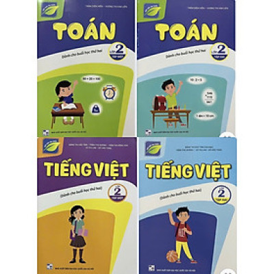 ￼Sách - ( Combo 4 cuốn ) Toán + Tiếng việt lớp 2  (Dành cho buổi học thứ hai) - Kết nối tri thức với cuộc sống
