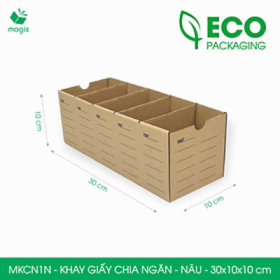 MKCN1N - 30x10x10 cm - 10 khay giấy carton chia ngăn - Khay đựng đồ linh kiện, văn phòng phẩm
