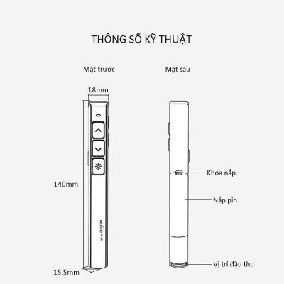 Bút Trình Chiếu Văn Phòng Powerpoint Vesine VP152 - Hàng Chính Hãng