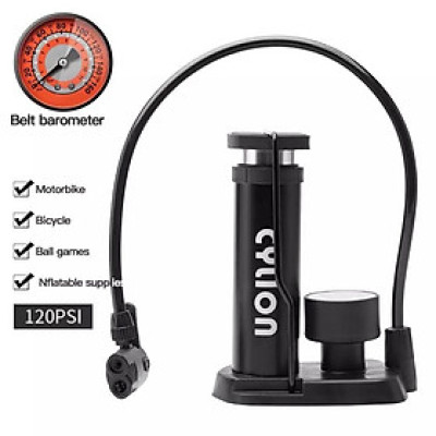 Bơm xe đạp xe máy xe hơi áp suất cao có đồng hồ đo áp suất hàng xịn, gọn gàng độ bền cao
