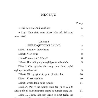 Luật viên chức năm 2010 (sửa đổi, bổ sung năm 2019) bản in 2024