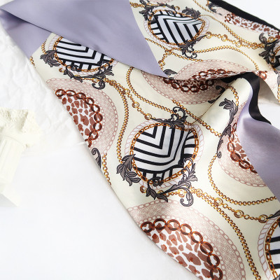 Khăn quàng cổ lụa mềm kiểu mới họa tiết hiện đại AKL100