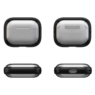 Bao Case Ốp trong suốt tích hợp chân đế đỡ điện thoại cho Airpods Pro 2 / Airpods 4 - Hàng Chính Hãng