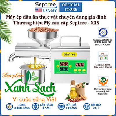 Máy ép dầu ăn thực vật chuyên dụng dùng trong gia đình thương hiệu Septree X3S - Công suất 800W - Hàng Chính Hãng