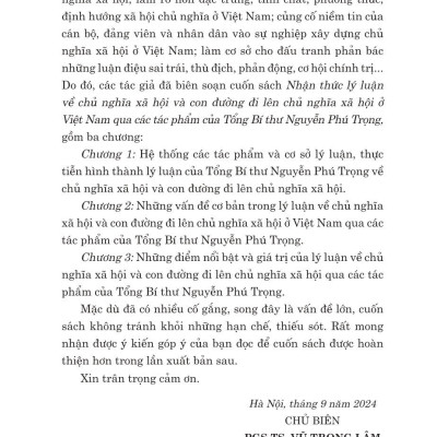 Nhận thức lý luận về chủ nghĩa xã hội và con đường đi lên chủ nghĩa xã hội ở Việt Nam - bản in 2024