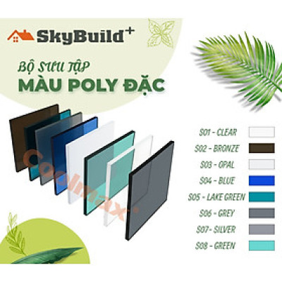 Tấm poly đặc Coolmax 4,7ly, khổ rộng 1,8m - tấm lợp lấy sáng - tấm lợp trong suốt