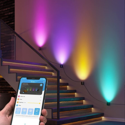 Đèn LED gắn tường trang trí nội thất Govee RGBWW Smart Fixture Light H6087 | Thắp sáng phòng khách, cầu thang, hành lang