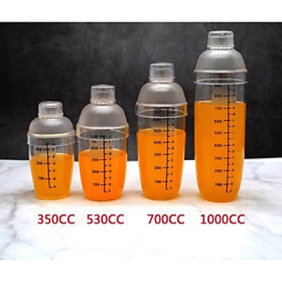 Bình Lắc Pha Chế Cocktail, Trà Sữa bằng nhựa ( Bình Lắc-Shaker Có Vạch Đo Định Lượng Dõ Nét)