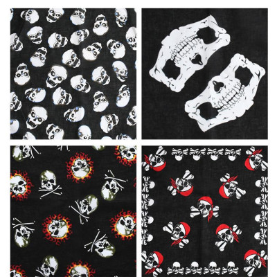 Bộ sưu tập khăn bandana street style họa tiết đầu lâu các loại (54x54cm)