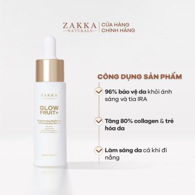 Bộ Đôi Làm Đều Màu Da Zakka Naturals [Serum B3 30ml & Glow Fruit+ 20ml]