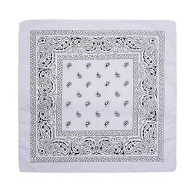Bộ sưu tập khăn vuông cotton bandana turban XO Vintage BDN01 54x54cm - BDN01.9 Trắng