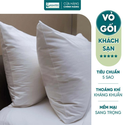 Vỏ Gối SAGATEX Chất Liệu Microfiber Siêu Êm, Tiêu Chuẩn Dùng Cho Khách Sạn 4-5 Sao