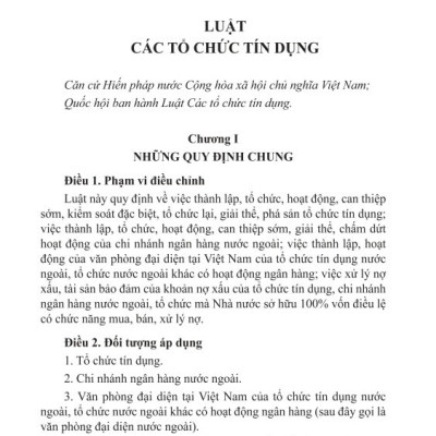 Sách - Luật Các Tổ Chức Tín Dụng - ndbooks