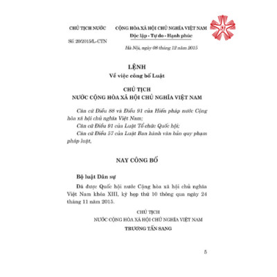 Bộ luật Dân sự (hiện hành) (bản in 2024)